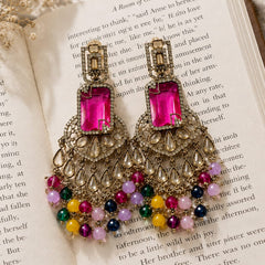 Antique Finish Amber Tassel Dangler Earrings | Earrings for Women