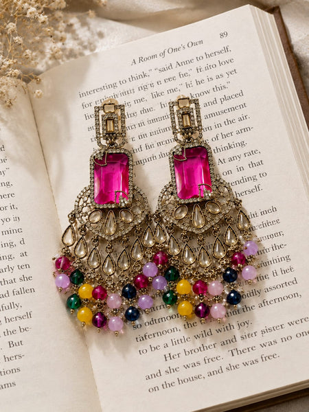 Antique Finish Amber Tassel Dangler Earrings | Earrings for Women