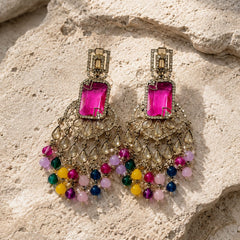 Antique Finish Amber Tassel Dangler Earrings | Earrings for Women