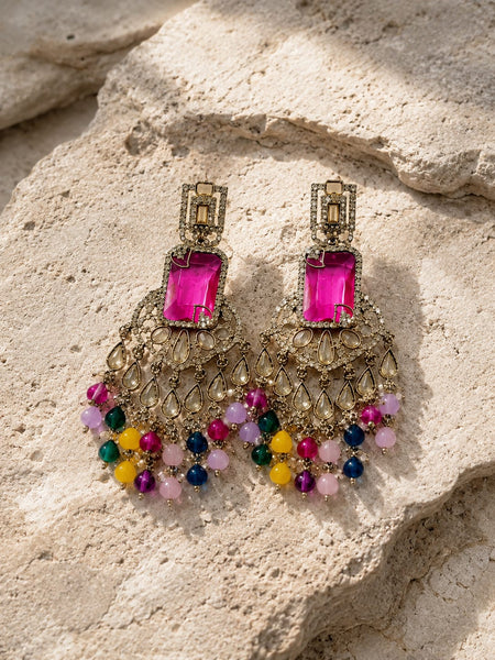 Antique Finish Amber Tassel Dangler Earrings | Earrings for Women