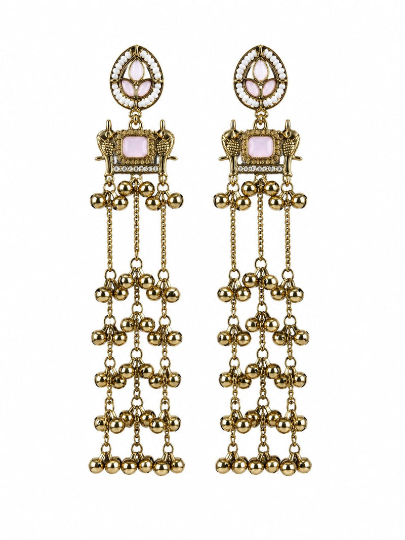 Kashmiri Zoon Bell Cascade Earrings