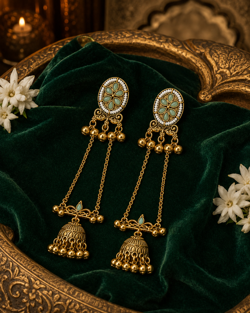 Shalimar Sage Kashmiri Earrings