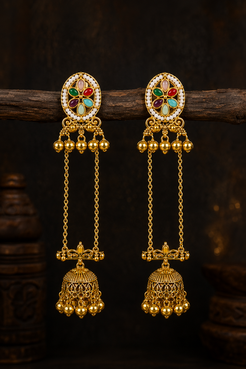Shalimar Sage Kashmiri Earrings