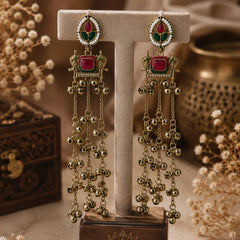 Kashmiri Zoon Bell Cascade Earrings