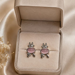 Gold Floral Stud Earrings with Pearl Drop | Earrings for Women - V2