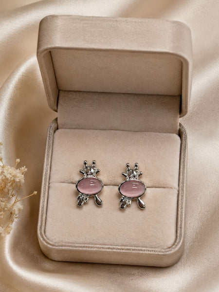 Gold Floral Stud Earrings with Pearl Drop | Earrings for Women - V2