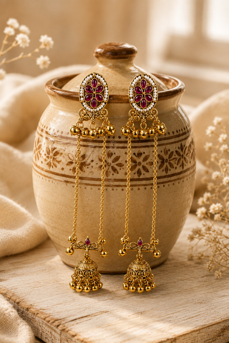 Shalimar Sage Kashmiri Earrings
