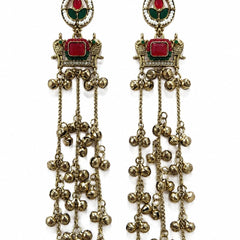 Kashmiri Zoon Bell Cascade Earrings