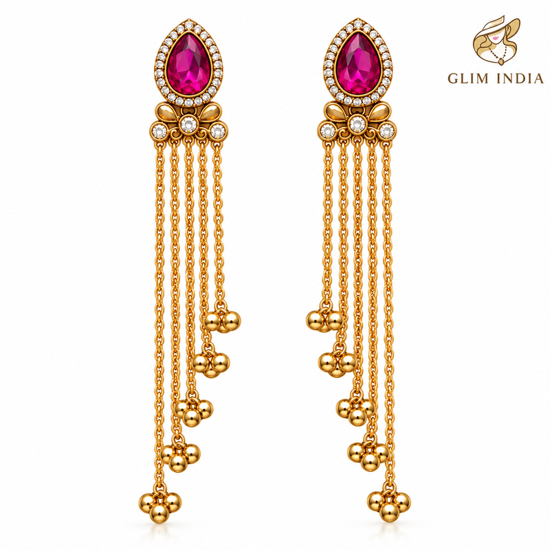 Kashmir Gulnaar Cascade Earrings