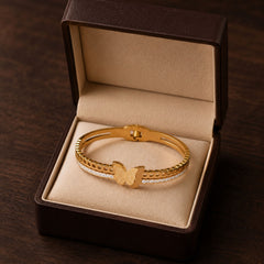 Golden Butterfly Double-Band Bracelet