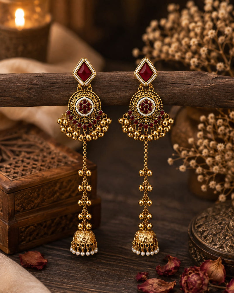 Noor-e-Kashmir Ruby Earrings