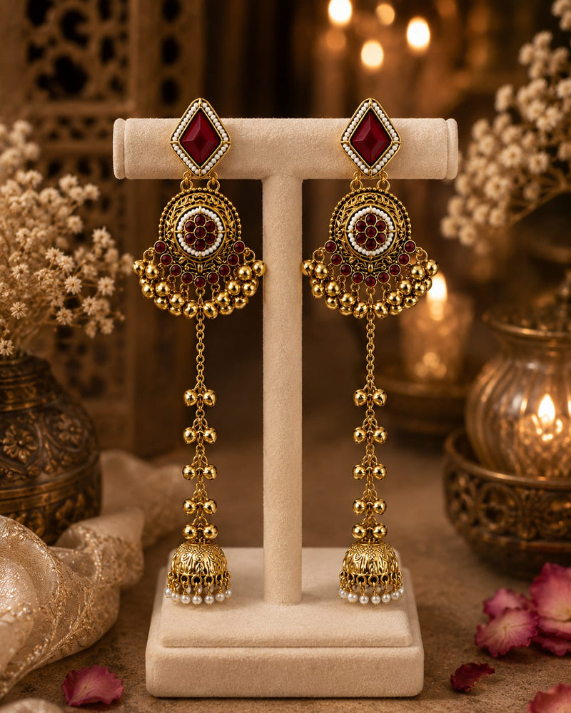 Noor-e-Kashmir Ruby Earrings