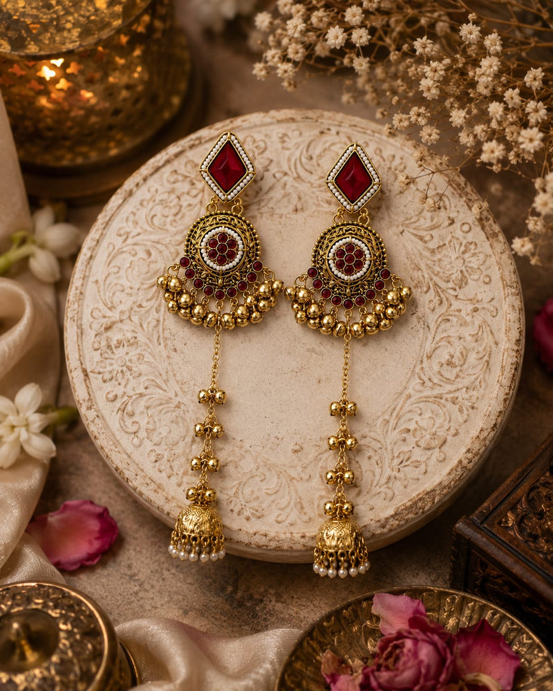 Noor-e-Kashmir Ruby Earrings
