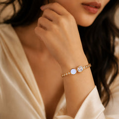 Golden Crystal Double-Stone Bracelet
