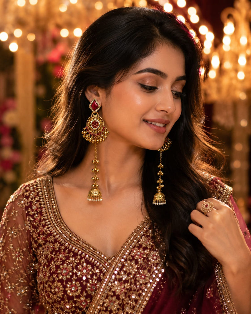 Noor-e-Kashmir Ruby Earrings