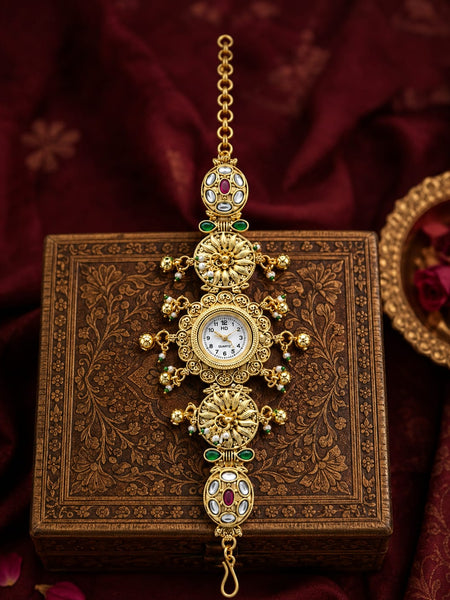 Rajsi Floral Kundan Heritage Jewellery Watch