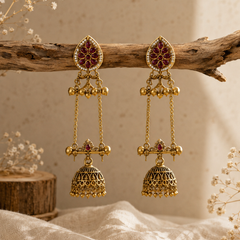 Kashmiri Gulnaar Heritage Earrings