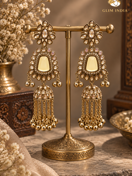 Noor Mahal Kundan Jhumka Earrings