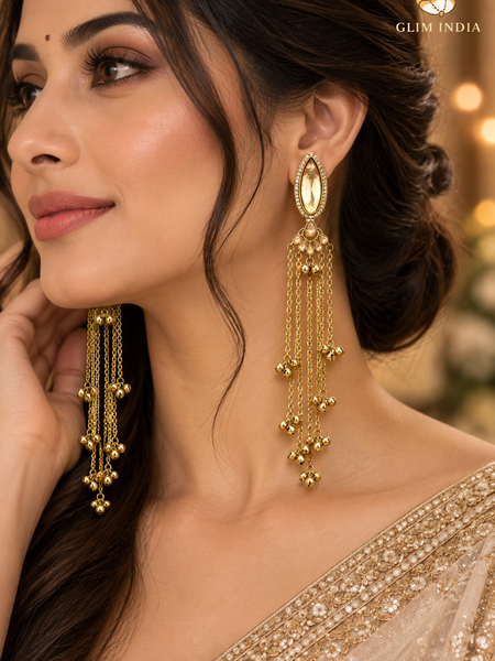 Kashmiri Emerald Jhumka Luxe Earrings