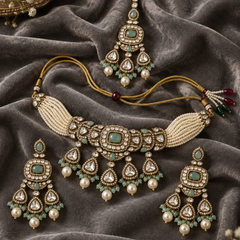 Meher Pearl Kundan Choker Set