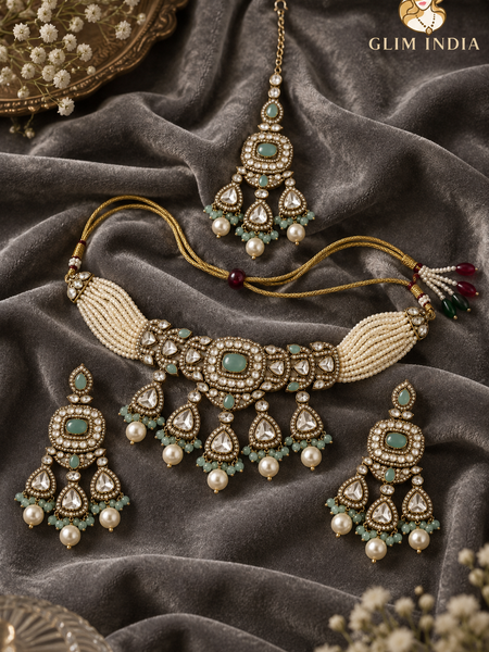 Meher Pearl Kundan Choker Set