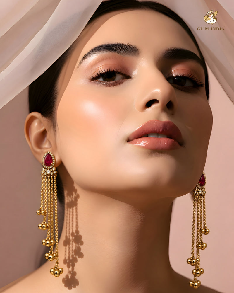 Kashmir Gulnaar Cascade Earrings