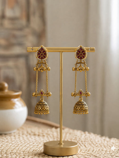 Kashmiri Gulnaar Heritage Earrings