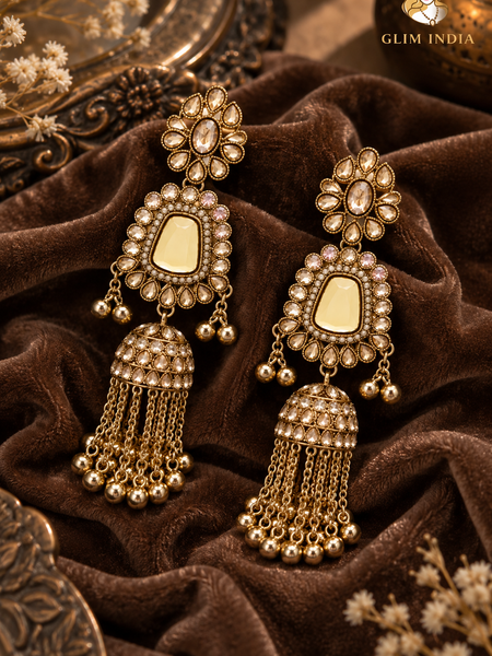 Noor Mahal Kundan Jhumka Earrings