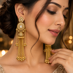 Kashmir Meher Jhumka Cascade Earrings