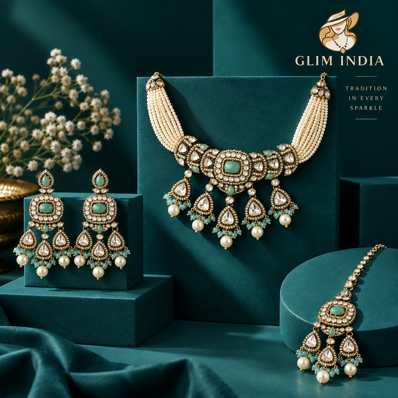 Meher Pearl Kundan Choker Set