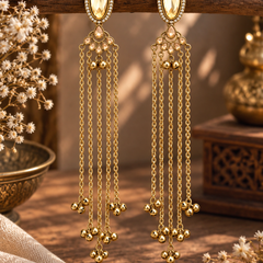 Kashmiri Emerald Jhumka Luxe Earrings