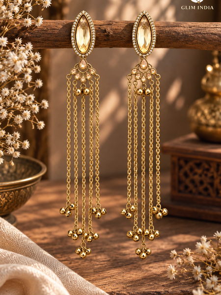 Kashmiri Emerald Jhumka Luxe Earrings