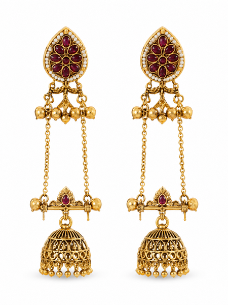 Kashmiri Gulnaar Heritage Earrings