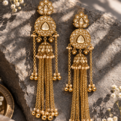 Kashmir Meher Jhumka Cascade Earrings