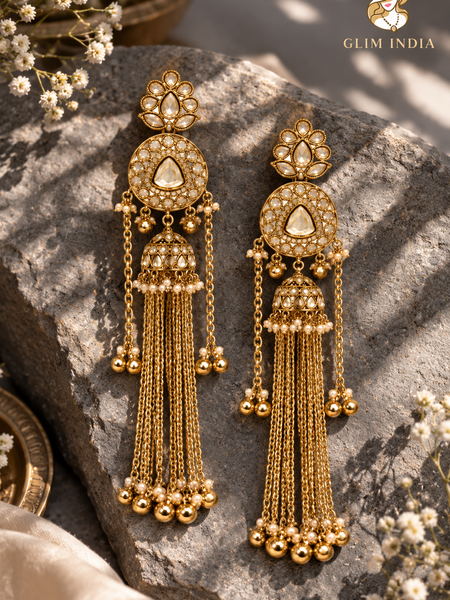 Kashmir Meher Jhumka Cascade Earrings