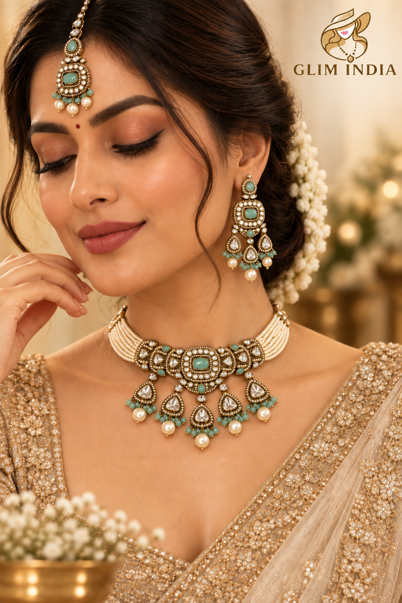 Meher Pearl Kundan Choker Set