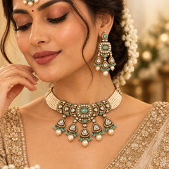 Meher Pearl Kundan Choker Set