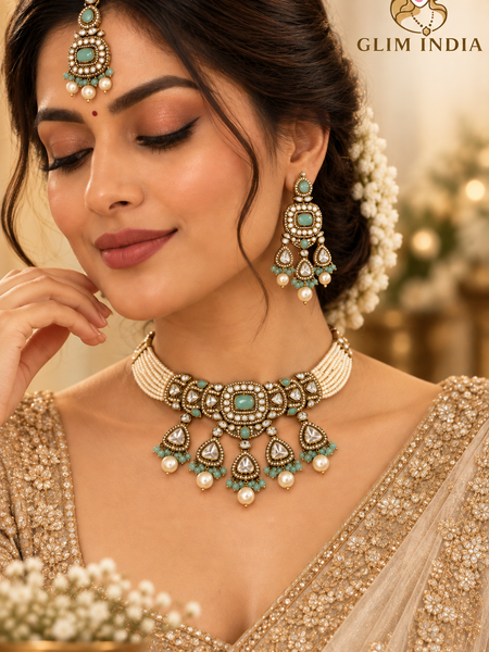 Meher Pearl Kundan Choker Set