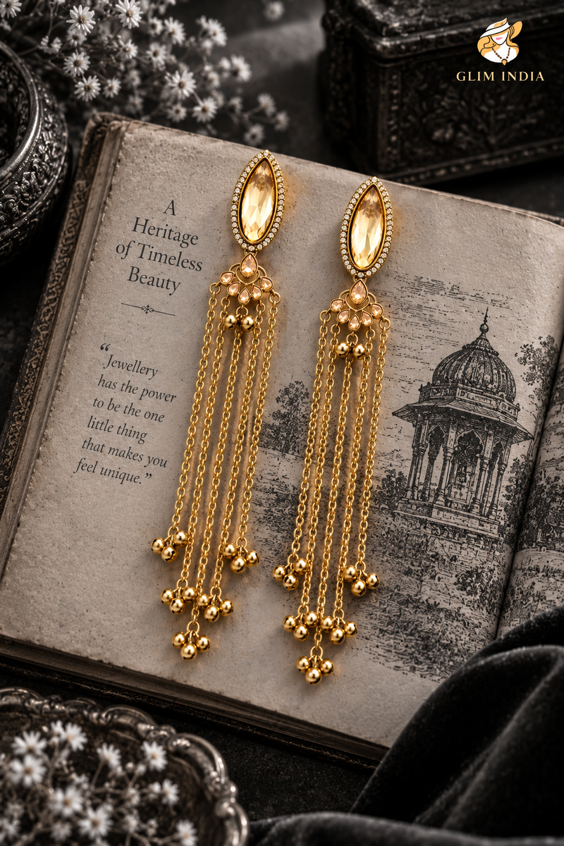 Kashmiri Emerald Jhumka Luxe Earrings