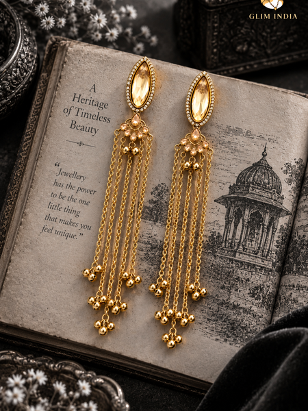 Kashmiri Emerald Jhumka Luxe Earrings