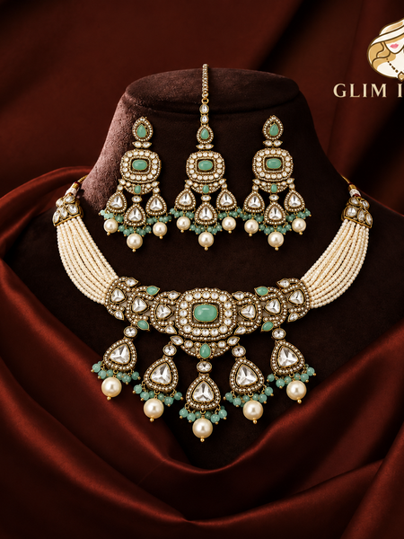 Meher Pearl Kundan Choker Set