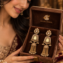 Noor Mahal Kundan Jhumka Earrings