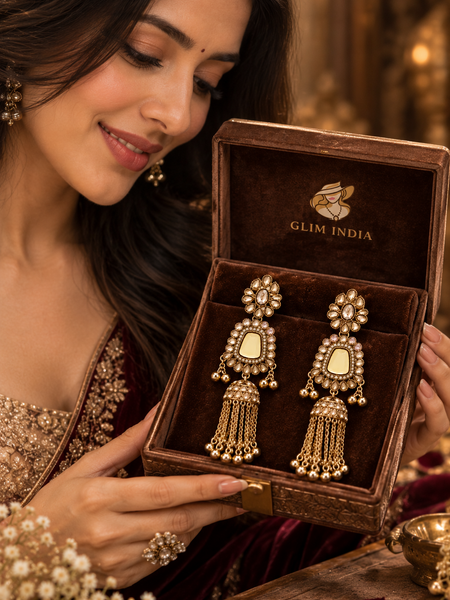 Noor Mahal Kundan Jhumka Earrings