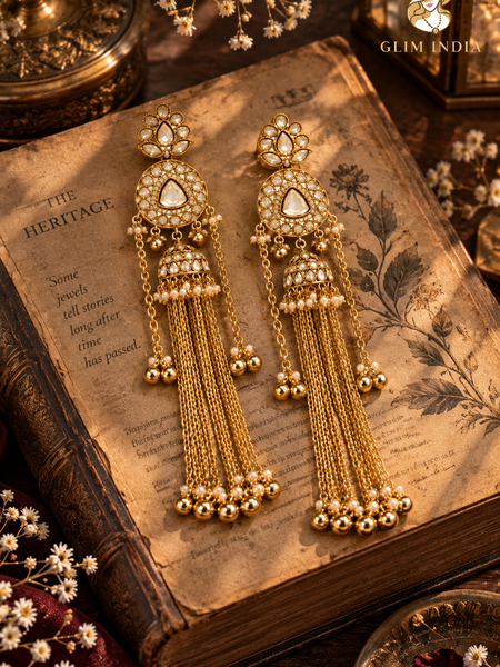 Kashmir Meher Jhumka Cascade Earrings