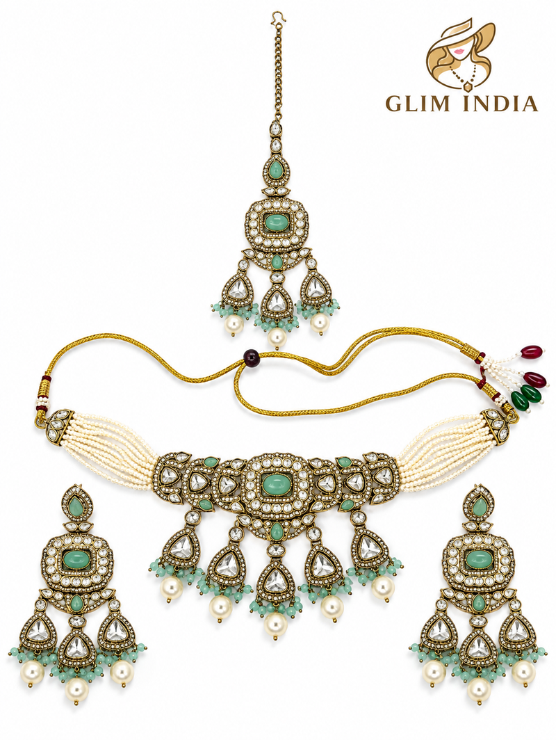 Meher Pearl Kundan Choker Set