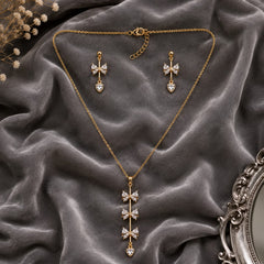 Celeste Bow Cascade Necklace Set