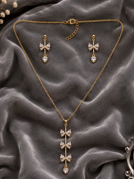 Celeste Bow Cascade Necklace Set