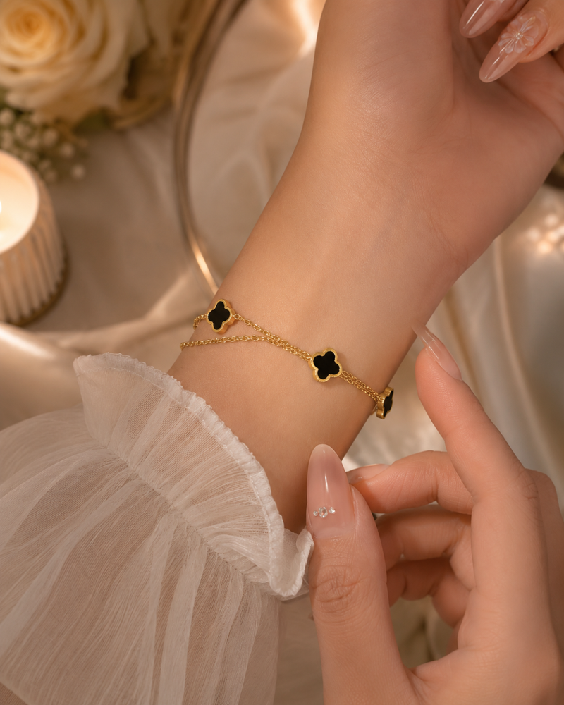 Midnight Clover Trio Bracelet