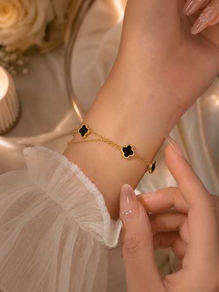 Midnight Clover Trio Bracelet