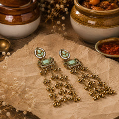Kashmiri Zoon Bell Cascade Earrings